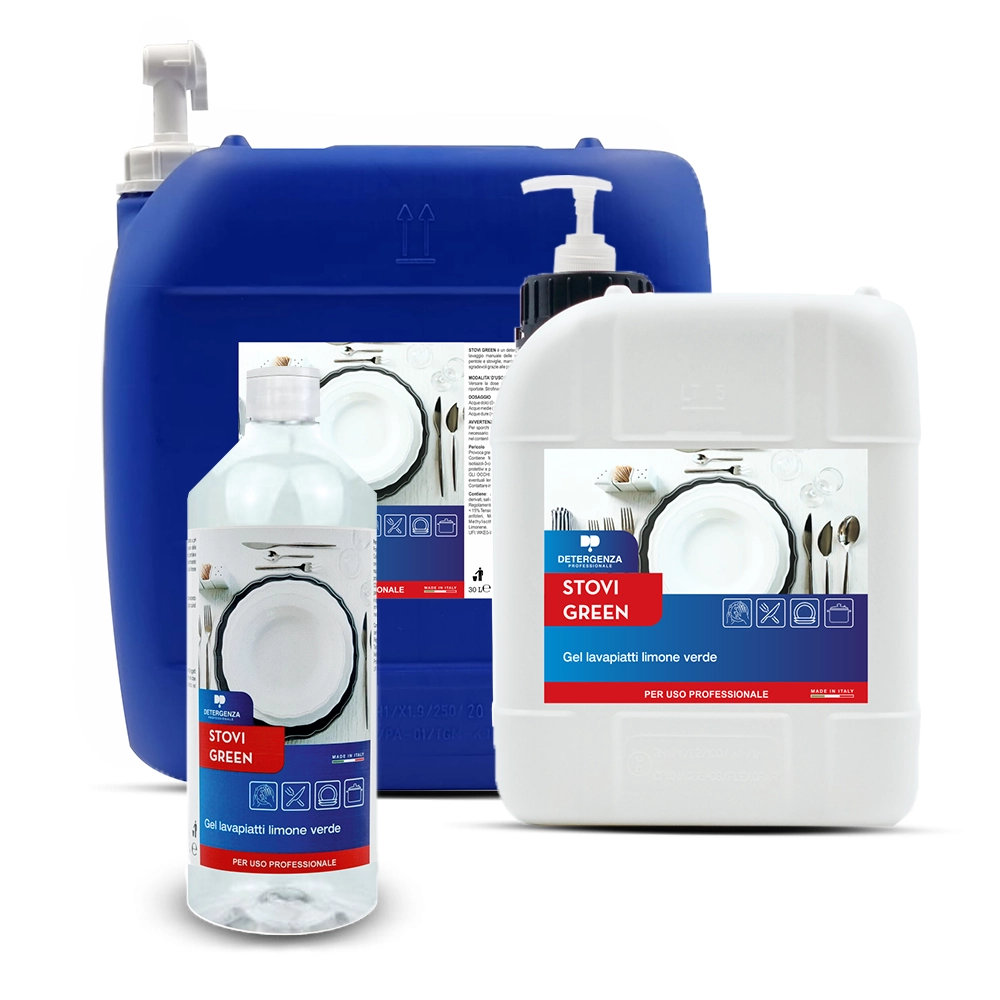 Gel Lavapiatti Stovi Green | Limone Verde & Sgrassante Potente | Detergenza Professionale