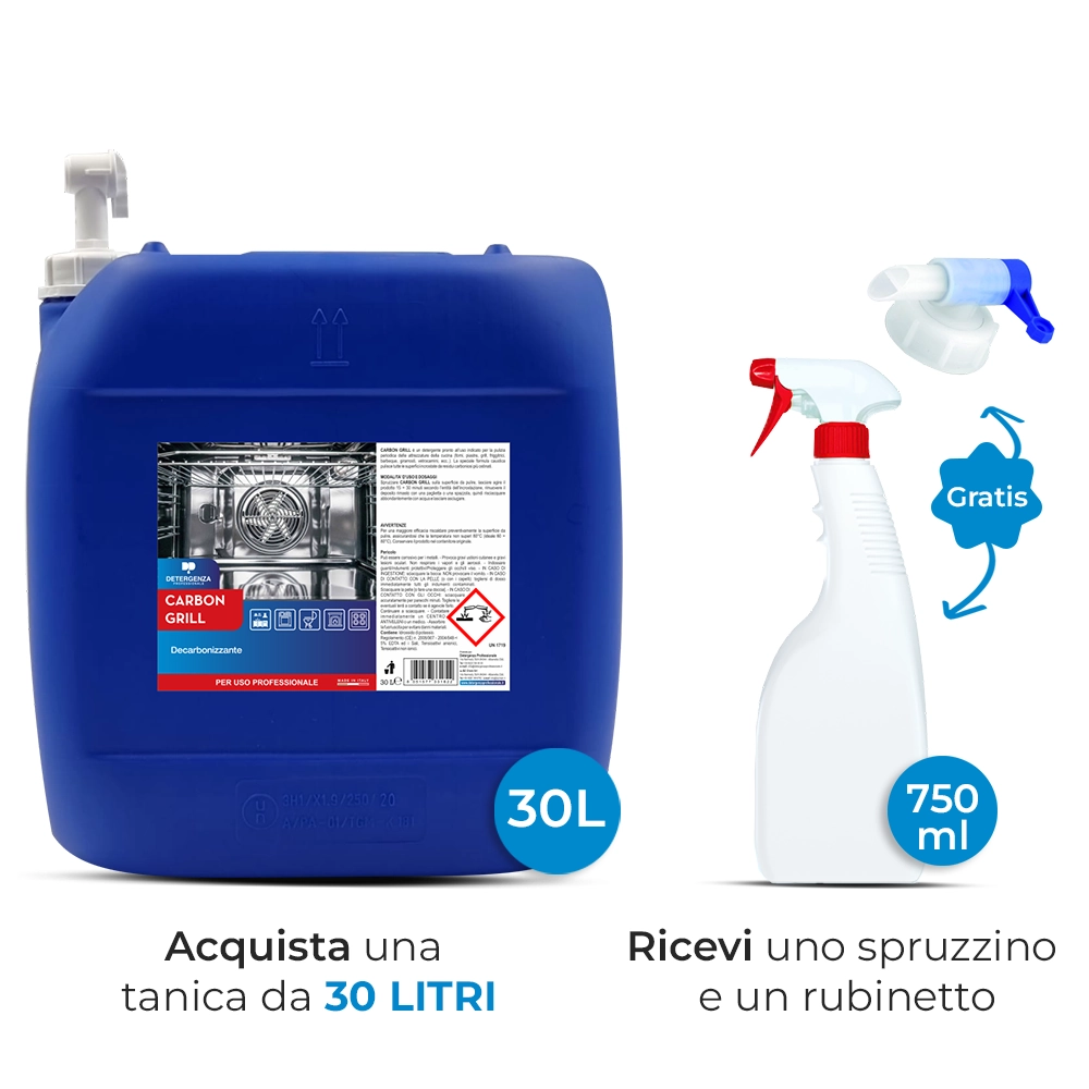 Detergenza Professionale Decarbonizzante Carbon Grill 30L