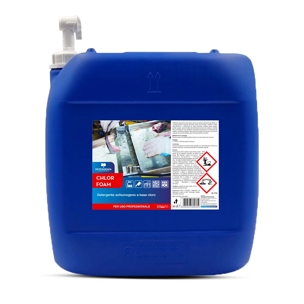 Detergenza Professionale Detergente Schiumogeno Concentrato a Base Cloro Chlor Foam 30L