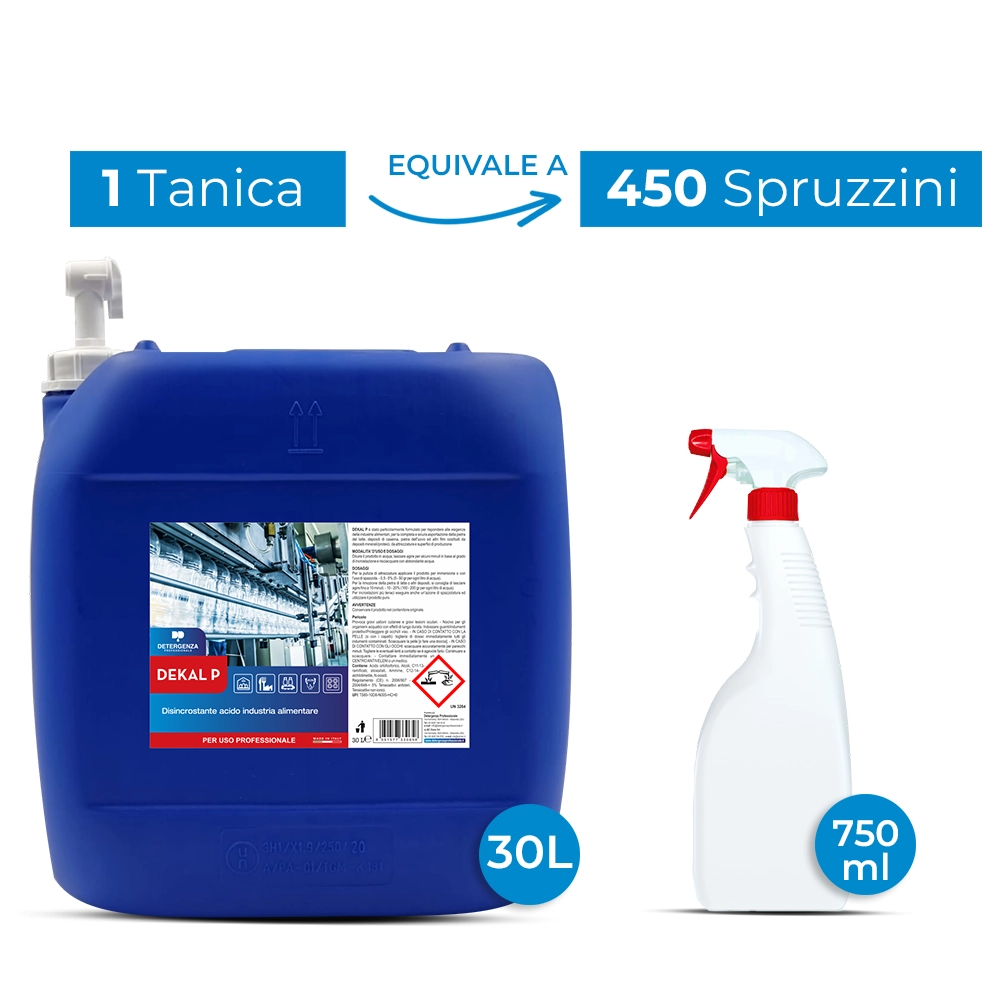 Detergenza Professionale Disincrostante Acido Industria Alimentare Dekal P Concentrato 30L Equivale