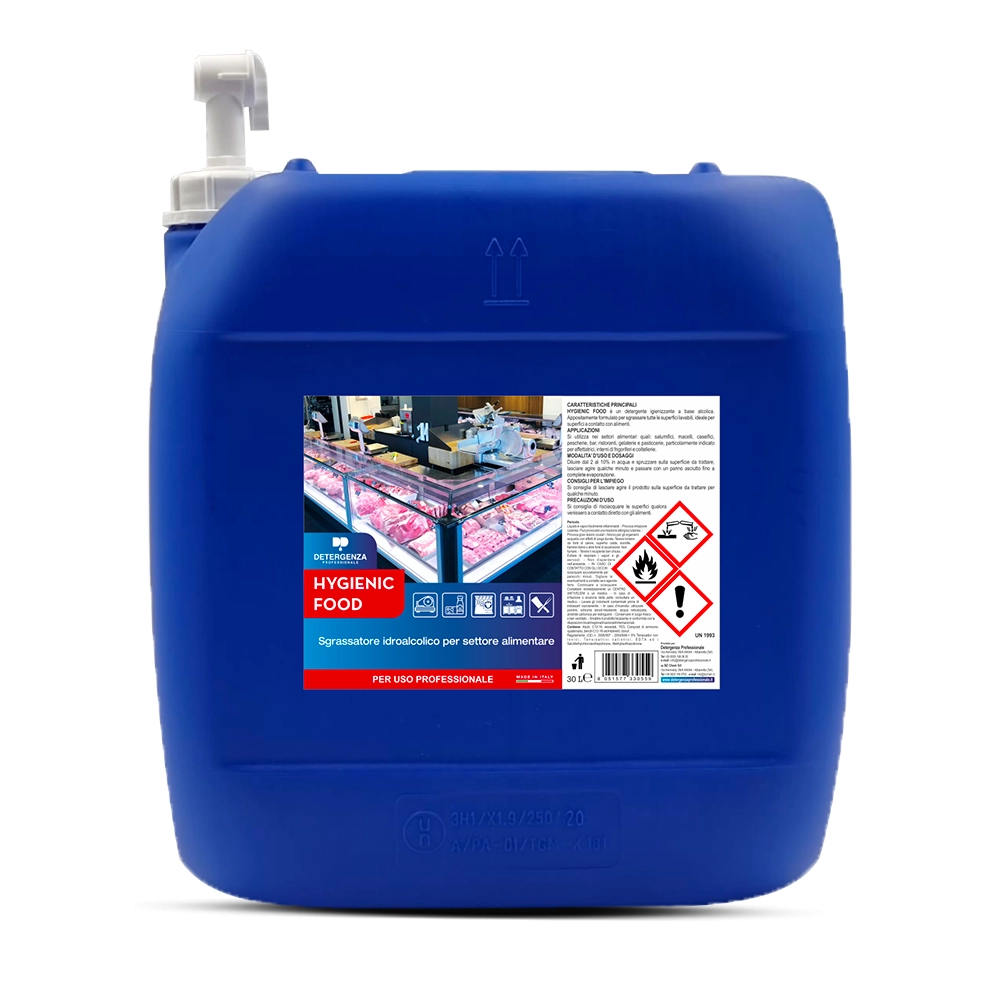 Detergenza Professionale Sgrassatore Idroalcolico per Settore Alimentare Hygienic Food Concentrato 30L