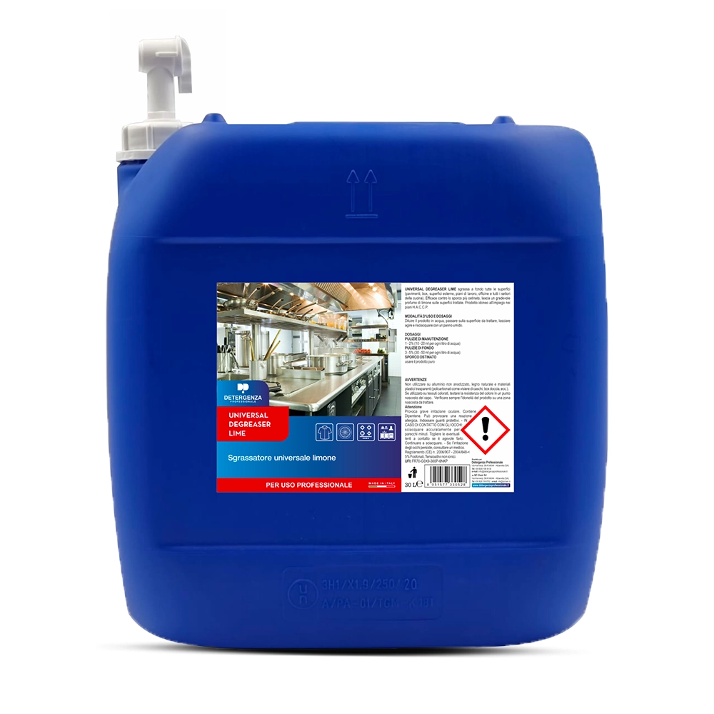 Detergenza Professionale Sgrassatore Universale Limone Universal Degreaser Lime Ultra Concentrato 30L