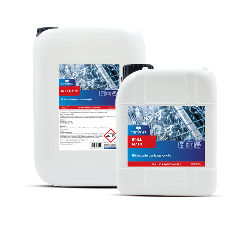 Detergenza Professionale Brillantante per Lavastoviglie Brill Matic Concentrato