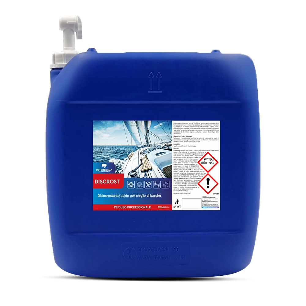 Detergenza Professionale Disincrostante Acido per Chiglie di Barche Discrost Concentrato 30L