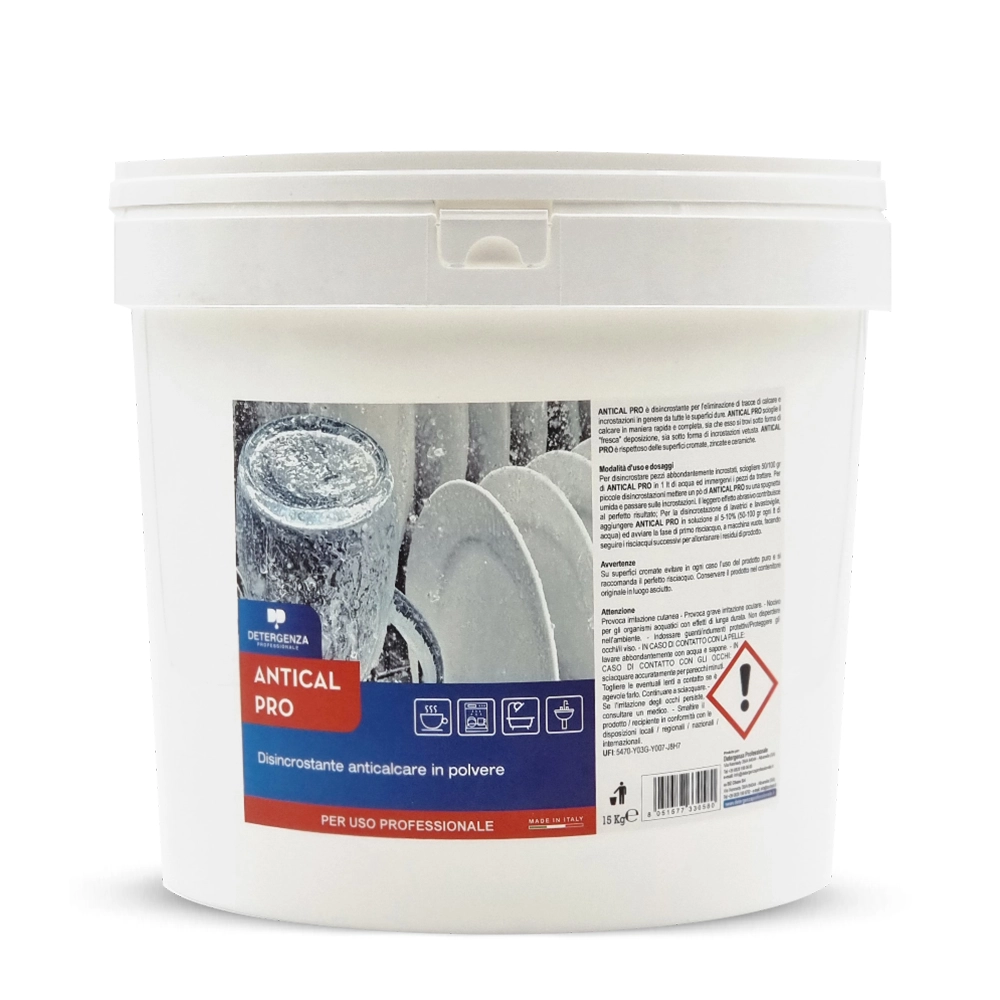 Detergenza Professionale Disincrostante Anticalcare in Polvere Antical Pro Concentrato 15Kg