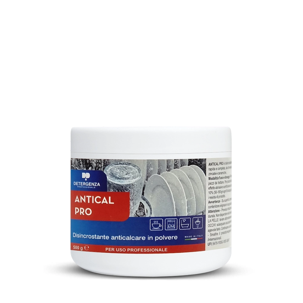 Detergenza Professionale Disincrostante Anticalcare in Polvere Antical Pro Concentrato 500g